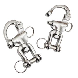 Atskonnen Snap Shackle Quick Release Stainless Steel 316 Shackle- 2 Pack Swivel Marine Carabiner Clip Sailboat Rigging Shackles Accessories-2.75 inch (70mm)