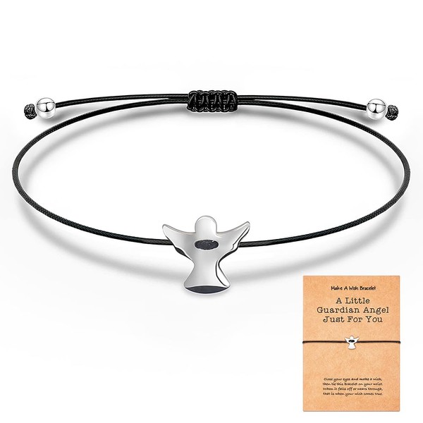 SENLINLU Guardian Angel Bracelet, Guardian Angel Bracelet, Silver, Lucky Bracelet,