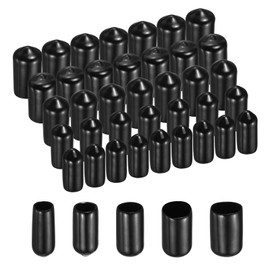 uxcell 50pcs Round Rubber End Caps Protective Caps 6mm 7mm 8mm 9mm 10mm Black Screw Thread Protectors