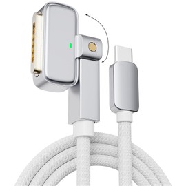GJWSGAO 140W USB-C to Magnetic 3 Cable，180° Magnetic 3 Cable for MacBook Air Pro Charger,6.6FT Compatible with Air (15''/13'' M4 2025, M3 2024, M2 2023, 2022), Pro (16"/14" 2024/2023/2021) 2M White