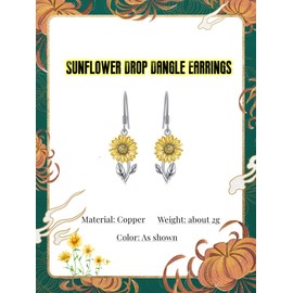 GAUEIOUR Sunflower Drop Dangle Earrings,Sunflower Fashion Bronze Earrings, Elegant Women's Earrings, Fashion Trend Jewelry, Symbol of Passion, Warmth, Sunshine and Positive