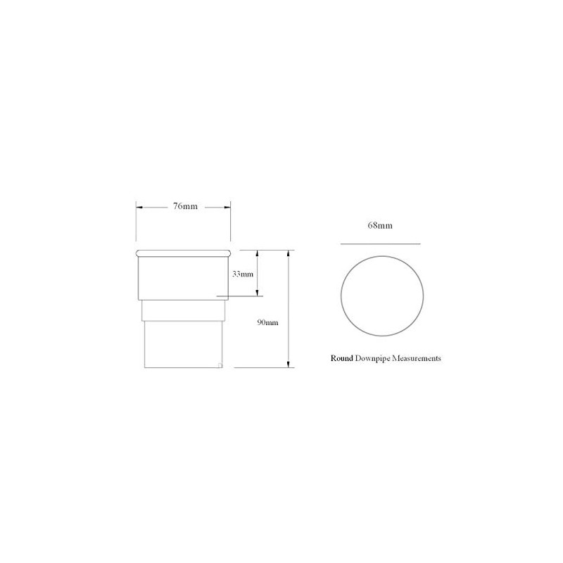 White Round 68mm Downpipe Straight Connector, Freeflow Rain Water Systems