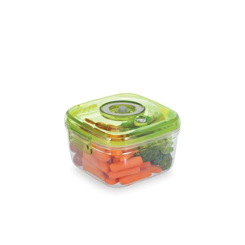 Vacucraft Plastic Food Storage Containers with Airtight Lids - Square