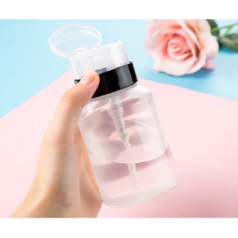 Minkissy 2 x Empty Nail Polish Remover Press Bottles Lockable