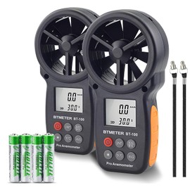 BTMETER BT-100 Wind Gauge Anemometer Wind Gauge Wind Speed Meter Wind Speed Meter Wind Speed Wind Cooling with MAX/MIN/AVG/LCD Backlight – Pack of 2
