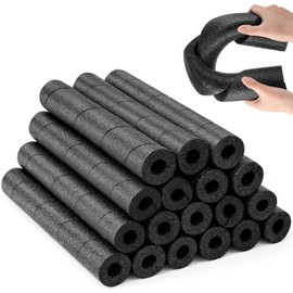 Tondiamo 18 Pcs Pipe Insulation Foam Tube - 15.7 Inches Black Foam Pipe Covers Multi-purpose Soft Foam Tubing Protection Wrap for Outdoor Indoor Swimming Pool Noodles Handle Water Pipe