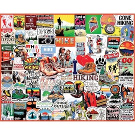 White Mountain 1000 Piece Jigsaw Puzzle Outdoor Nature Collage Puzzles with Large Pieces Gift for Adults and Family 24"x30" - I Love Hiking