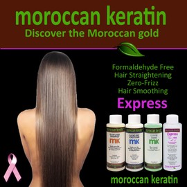 Moroccan Keratin Moroccan Keratin Express Smoothing Straightening Treatment Formaldehyde Free No Wait Formula Instant Results 250 ml with Mask 120 ml