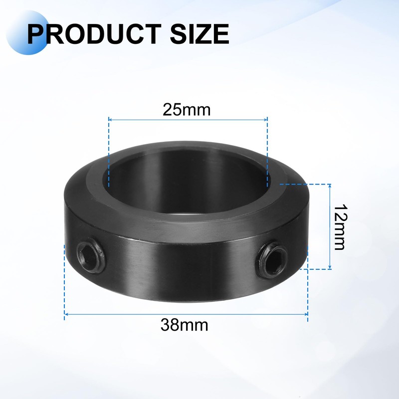 uxcell 4pcs Set-Screw Collars 25mm Bore, 1045 Steel Shaft Collars,