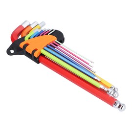 Ausla 9-teiliges Sechskantschlüssel-Set, Mehrfarbig, Chrom-Vanadium-Stahl, Kugelkopf-Langarmwerkzeuge, 1,5–10 Mm