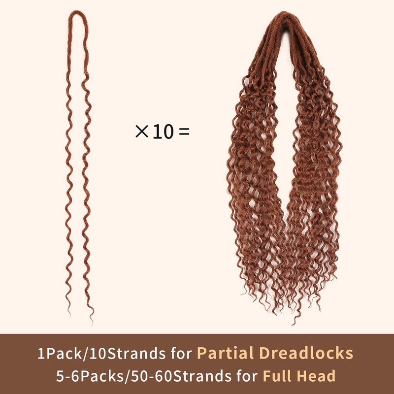 FAVE Double Ended Dreadlock Extensions 10 Strands Synthetic Wavy Dreadlock