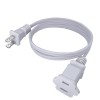 Musunpara 2 Foot Extension Cord Small White Extension Cord for