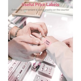 Uniclife 200 Pcs Writable Price Labels - 2.5 cm Pink Display Tags for Clothing, Jewelry, Gifts & More with Hanging Strings
