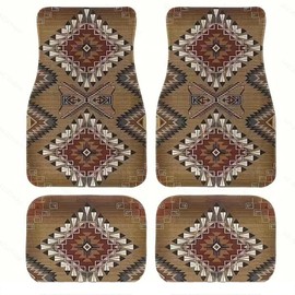 EOHMAK Car Floor Mats Non-Slip Automotive Floor Mats All-Weather Front Rear Car Floor Foot Mat Sets of 4 Pieces Foot Mats Rugs Carpet for Car Trucks SUV Sedans (Rhomb)