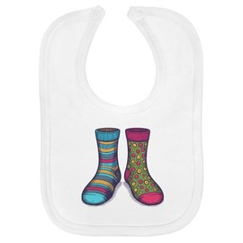 Azeeda 'Odd Socks' Soft Cotton Baby Bib (BI00063877)
