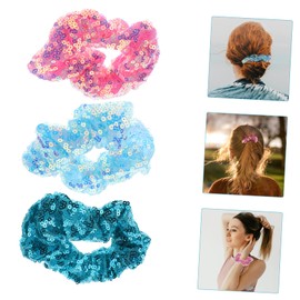 Mikinona 5pcs Colorful Sequin Hair Ropes Fluorescent Elastic Hair Ties for Parties Weddings and Birthdays Durable Accessories for Stylish Looks Random Colors