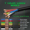 WOLFWILL 12ft 7 Way Trailer Plug Cord with 7 Gang