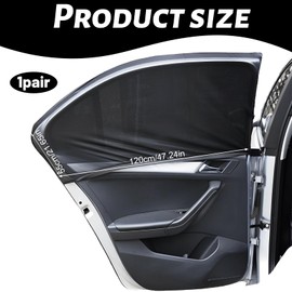 2Pcs Car Window Shades for Baby, Sun Shades for Kids with UV Protection, Stretchable Car Blinds Side Window, Breathable Children's Rear Window Shades-Universal Fit, for Babies, Children, Adults, Pets