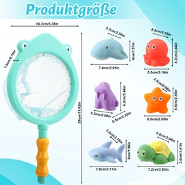 Kaisibum Baby Badespielzeug, Wasserspielzeug Kinder, farbwechselndes Badespielzeug Baby ab 1 2 3 4 Jahr, Badewanne Pool Spielzeug, Wasserspielzeug mit Fischernetz für Duschen und Schwimmen