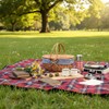 Wicker Picnic Basket with Lid and Handle Sturdy Woven Body