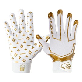 Shock Doctor Showtime Receiver Glove, White/Gold Lux XXL