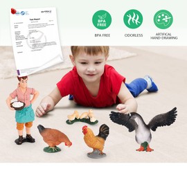Volnau Mini Farm Toys Figures 14PCS Barn Animal Figurines for Toddlers Kids Christmas Birthday Gift Plastic Preschool Miniature Pack