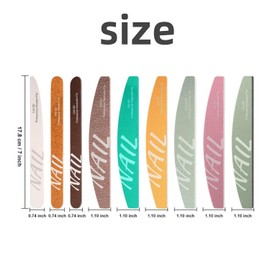 Fenglin-joy Nail Files, 9-Piece Nail File Set, Professional Double-Sided Nail Files for Gel Nails, Acrylic Nails and Natural Nails, Buffer Emery Board for Nail Trimming, Sanding, Polishing, Shiny Manicure