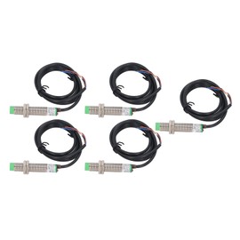 5 Pcs NPN NC M12 Inductive Proximity Sensor IP65 Waterproof Proximity Switch 1500V MIN Normally Closed Approach Sensor
