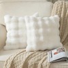 Yaertun Pack of 2 Cream White Thick Soft Wool Decorative Throw Pillow Covers 18x18 Inch Faux Fur Plush Fluffy Cushion Covers for Sofa Couch Bedroom