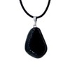 Taddart Minerals - Small Black Tumbled Stone Pendant Made from