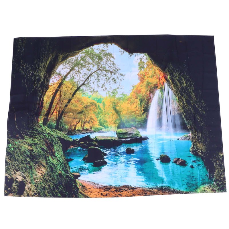 Cave River Landscape Pattern Tapestry Wall Hanging Wall Blanket for