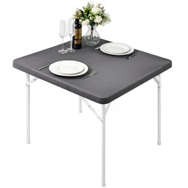 Monibana Rectangle Fitted Tablecloth Elastic Spandex Stretch Table Covers Table Topper Cover Grey for Home Dining Picnic Party 42x72 Inch