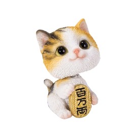 Oubia H22214-18 Cats Over the Head of the Oval, 1.4 x 1.4 x 2.2 inches (4 x 3.5 x 5.5 cm), Doll, Figure, Figurine, Animal, Garden, Decoration, Cat