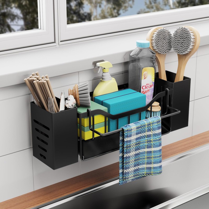 Koolkasa Sink Organiser, Kitchen Sponge Holder, Sink Organiser with Dish