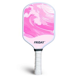 Friday Pickleball Paddle, USA Pickleball Approved, Durable Carbon Fiber, Thermoformed Unibody Design, Honeycomb Core, Gritty Surface for Spin (Cotton Candy)