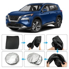 ULROLIT Windshield Sun Shade for Nissan Rogue 3rd Gen 2021 2022 2023 2024 (Not for Rogue Sport), Foldable Window Sunshade Sun Visor Protector, Front Windshield Sunshade Sun Shield Blocks UV Rays Heat