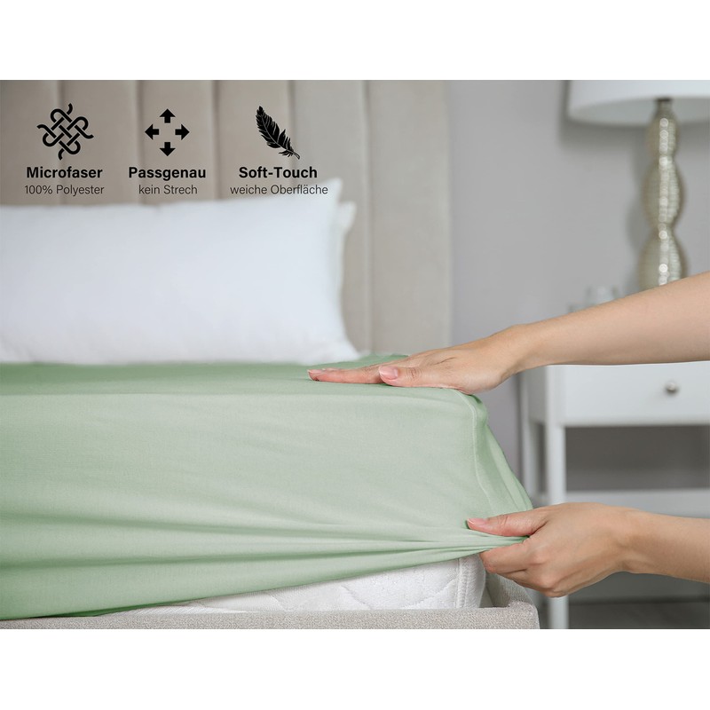 BEAUTEX Microfibre Fitted Sheet, Lightweight and Soft Premium Quality (140