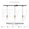 zeyu 3-Light H-Type Track Lighting Pendants, Modern Track Lighting Fixtures,