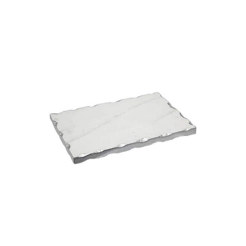 Godinger Marble Serving Tray, Charcuterie Platter Cheese Board with Silver