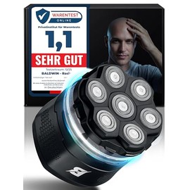 BALDWIN Bald Razor Men's - Bald Razor 7D with Magnetic Shaving Head | Head Shaver Bald | Bold Shaver Head | Head Shaver, Dry and Wet Shave, Waterproof, Head Razor