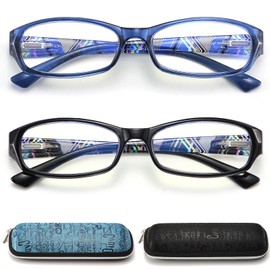 RaoOG Reading Glasses Womens Men Blue Light Blocking - 2 Pairs Computer Readers Lightweight Colorful Eyeglasses +1.75