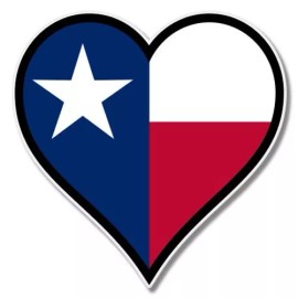 AK Wall Art Texas Flag Heart Car Laptop Phone Vinyl Sticker  - SELECT SIZE - (A) X-Small: 2.5"