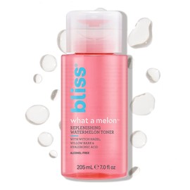 Bliss What a Melon Replenishing Watermelon Hyaluronic Acid Toner - 7 Fl Oz - Witch Hazel & Willow Bark - Hydrates, Refreshes and Energizes Tired Skin - Clean - Vegan & Cruelty-Free
