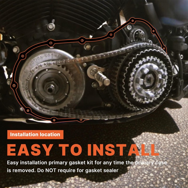 Prewired 2004-2020 Sportster Primary Cover Gasket Seal Kit, Compatible with