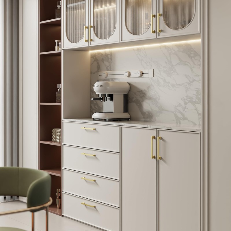 Rergy 10 Pack Gold Cabinet Handles, 6-1/4inch Hole Center Pulls,