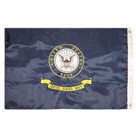 usep 2x3 Embroidered Double Sided U.S. Navy Emblem Seal Crest Solarmax Nylon Flag