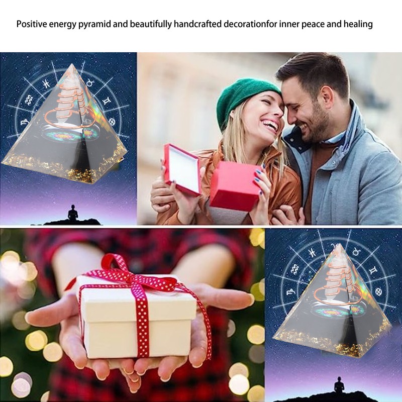 Healing Crystal Pillar Pyramid 6CM Epoxy Positive Energy Generator Meditation