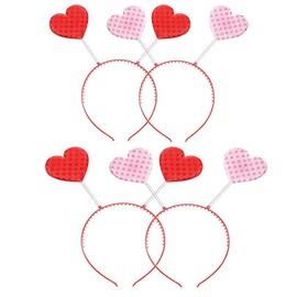 Aiffort 4Pcs Heart Headband Heart Shaped Headbands Valentine's Day Headbands Accessories for Valentine's Day Mother's Day Wedding Party Props