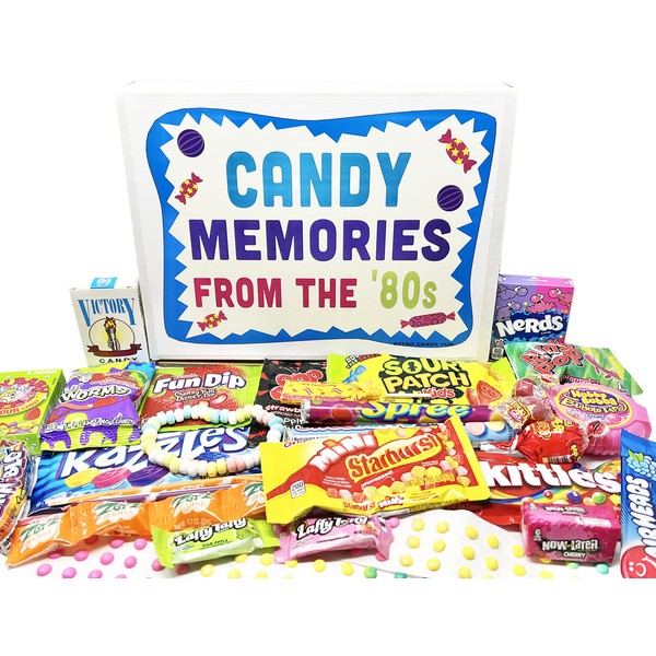 RETRO CANDY YUM 80s Gift Box with 1980's Candy Assortment for Man or Woman - Care Package Thank You or Birthday Gag Gift