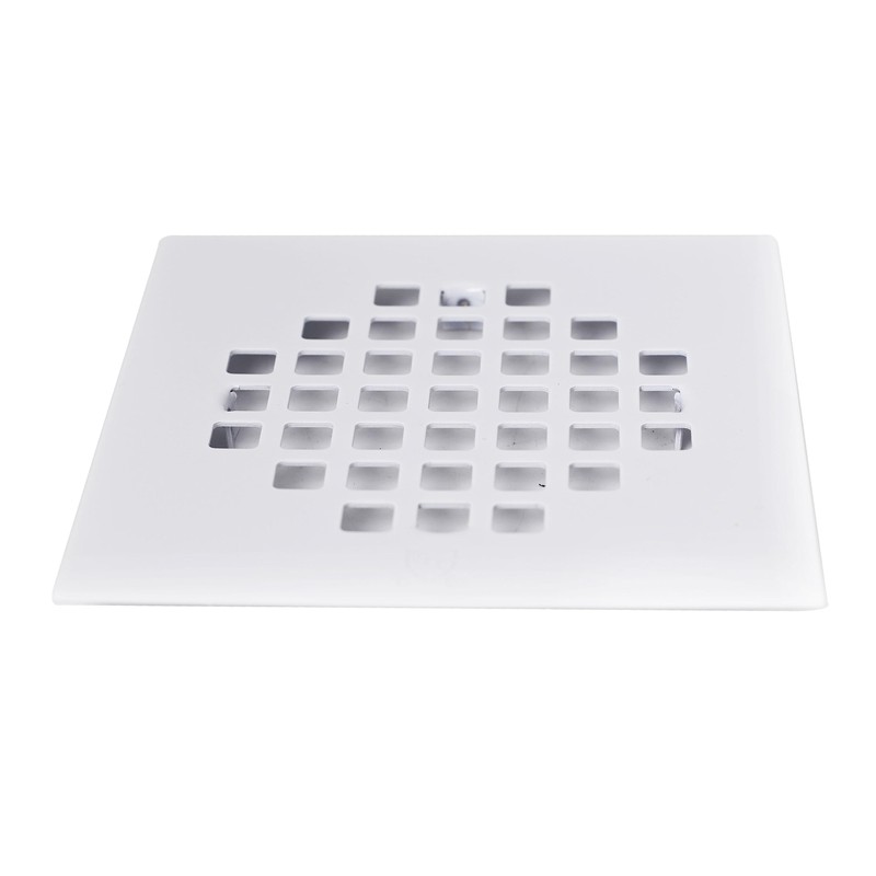Westbrass D206-SQG-50 4-1/4" Square Shower Drain Cover, Powder Coat White